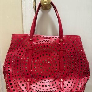 Red & Gold Laser Cut Tote Bag